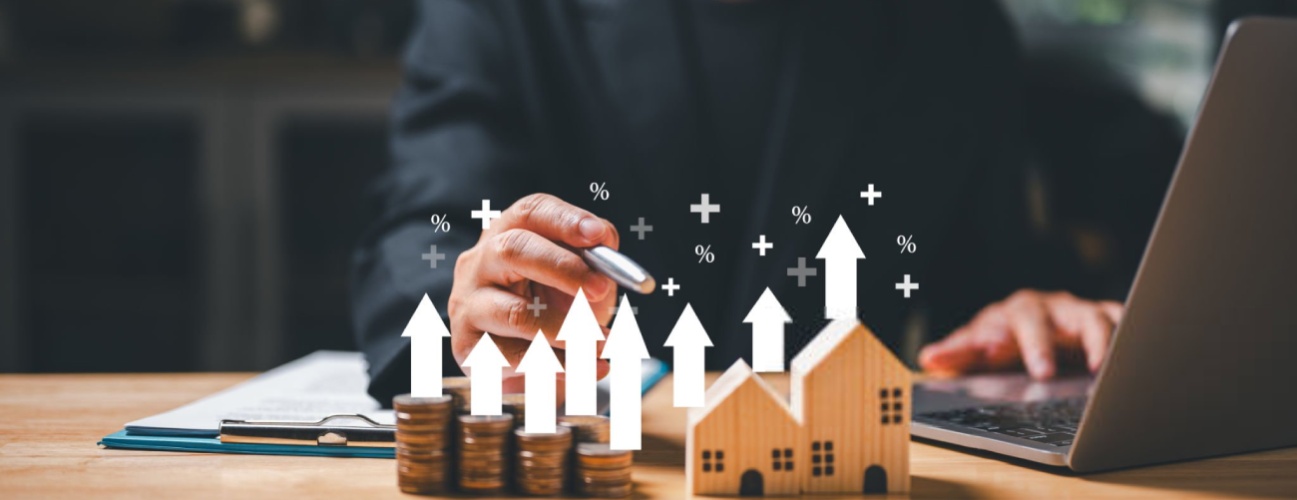 Rising housing prices make it difficult for citizens to own a house. (Used clipping mask)