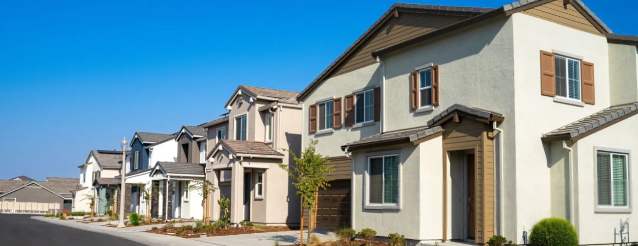 Newly built single family in Northern California on a sunny day in article What Made LA Real Estate Much Expensive