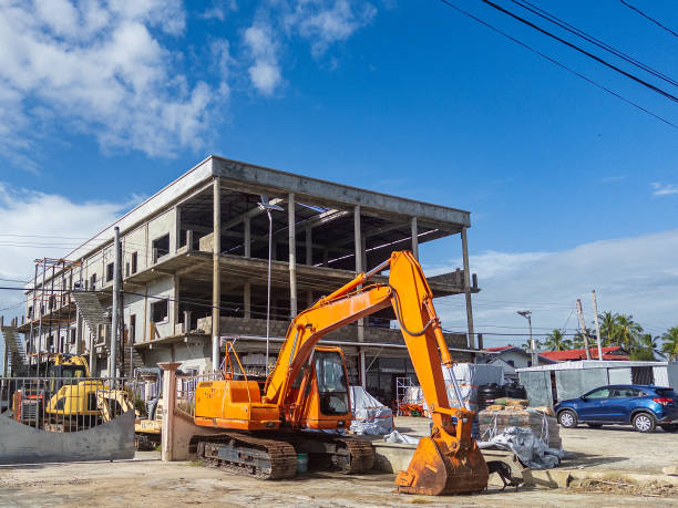 Rosehall, East Berbice-Corentyne, Guyana - Building Construction with Heavy Equipment around