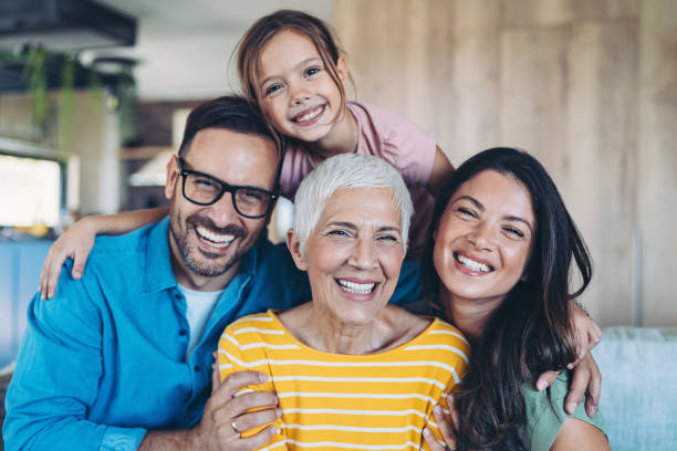Portrait of a cheerful and loving multi-generation family at home