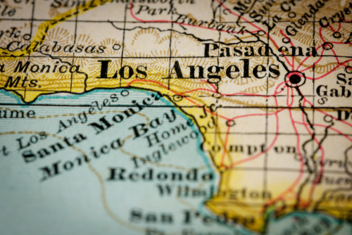 los angeles california map