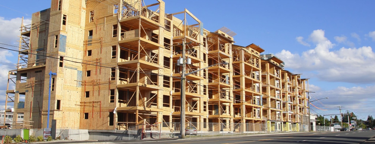 A multi-family condominium is under construction.