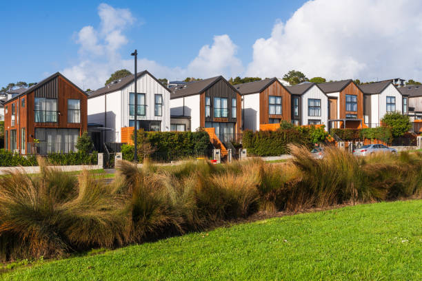 Beautiful and modern newly built neighborhood, beautiful suburbia.