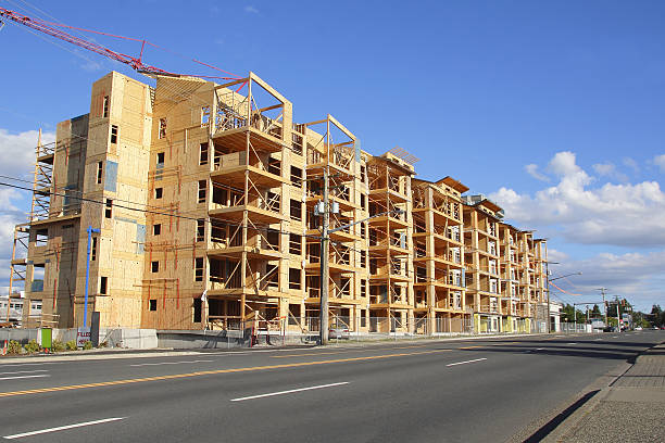 A multi-family condominium is under construction.