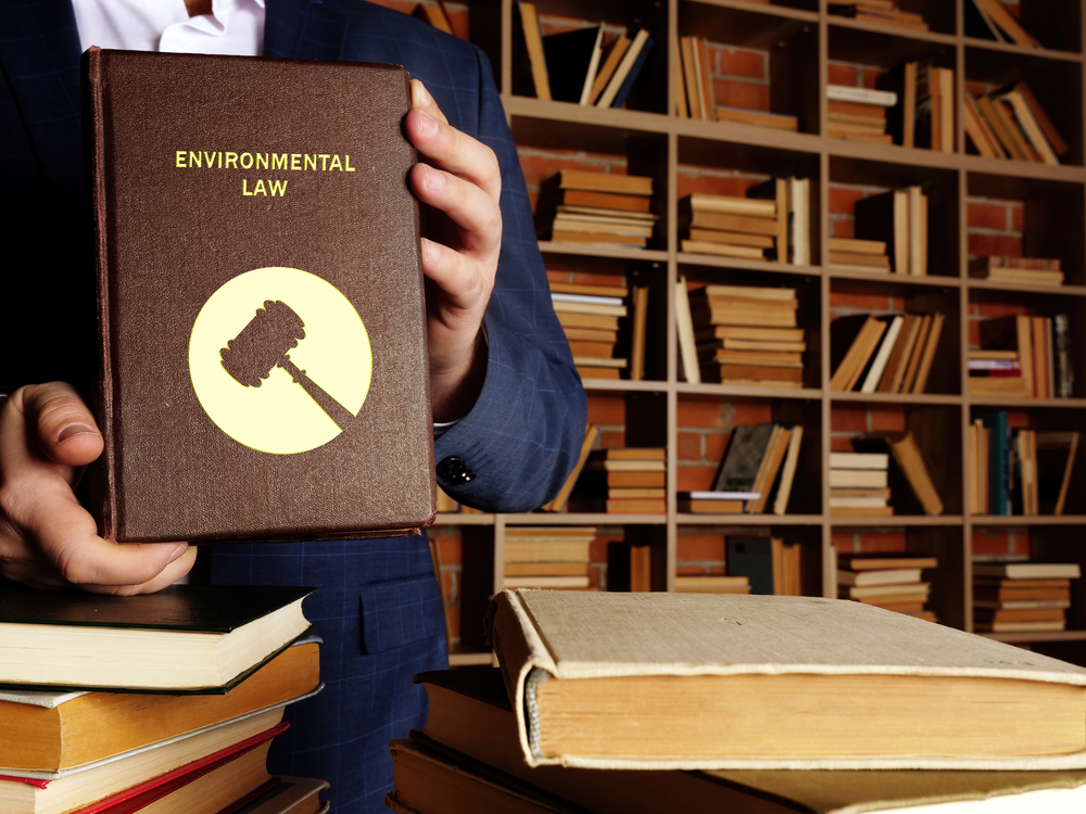 ENVIRONMENTAL LAW book's title. Environmental law is a collective term encompassing aspects of the law that provide protection to the environment.