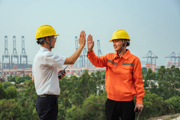 Engineers and Dockers give friendly high fives