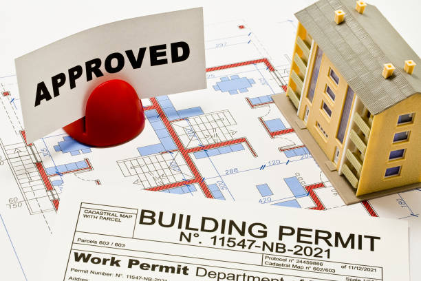 Approved Buildings Permit concept with approved residential building project and condominium residential building