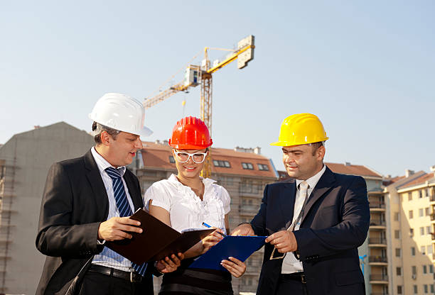 architects visit the site to see whether the works are progressing according to plans laid
