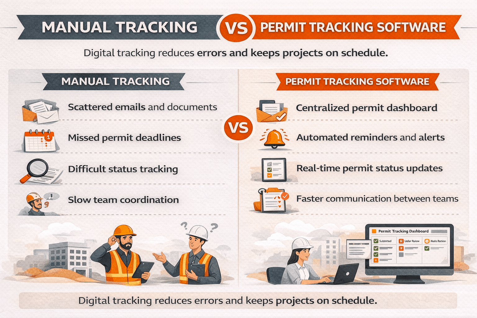 Some people use the terms permit tracking software and permit management software interchangeably. While they are related, they serve slightly different roles.