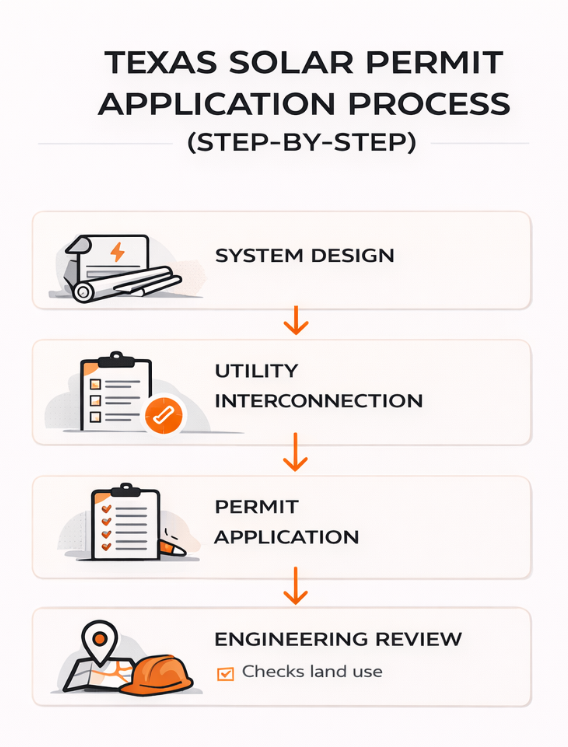 infographics on application process solar permit texas