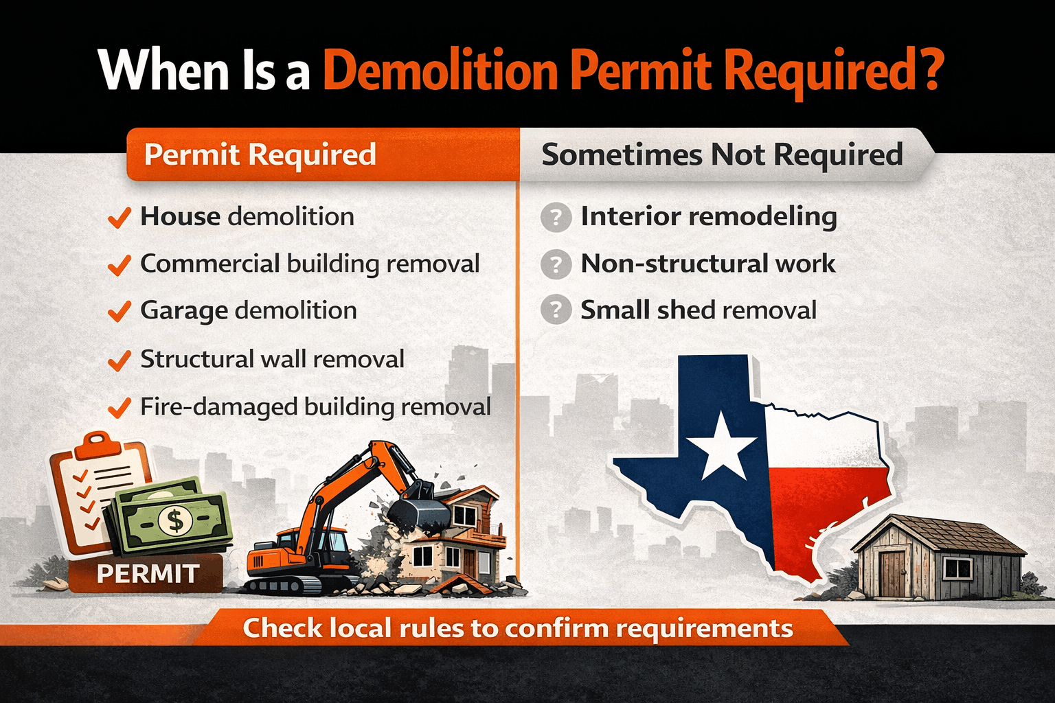 Demolition Permit Requirements in Texas