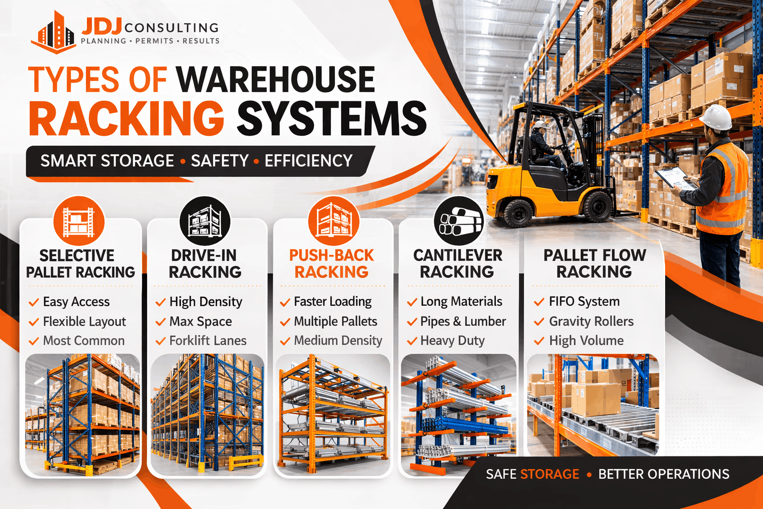 warehouse racking system types pallet rack drive in push back cantilever storage