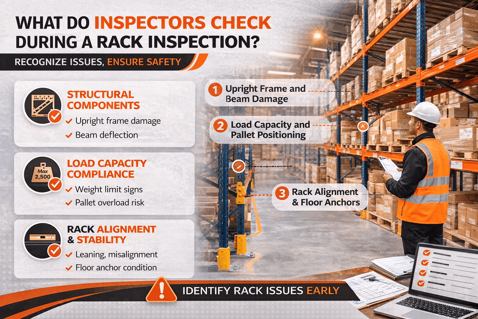 warehouse racking inspection checklist pallet rack safety compliance
