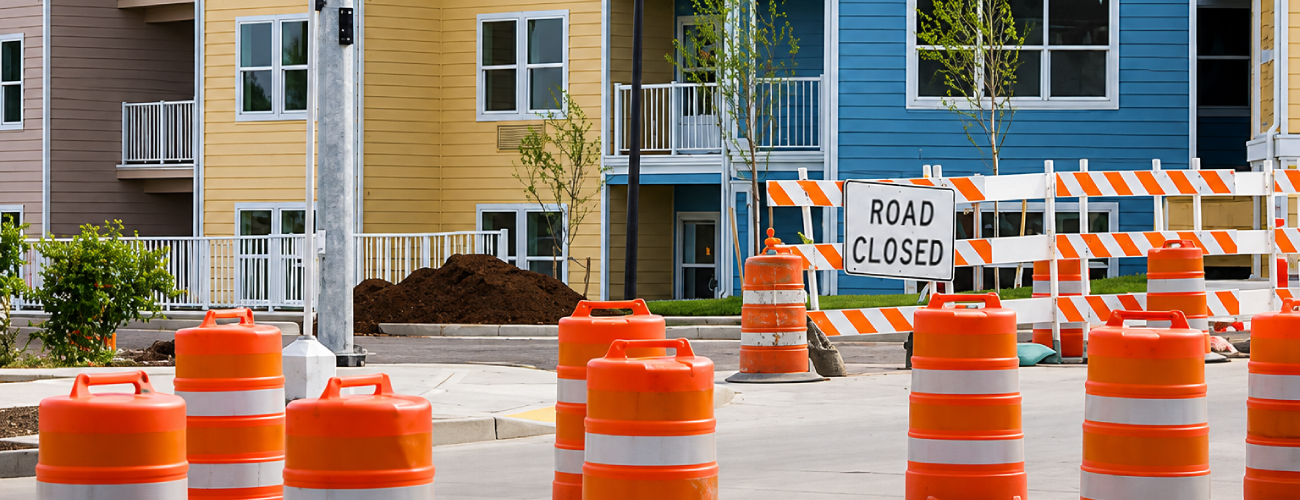 grok-image-ab52af73-db30-483b-82be-a63ed86fc5e0 A housing subdivision where construction activity has nearly finished.