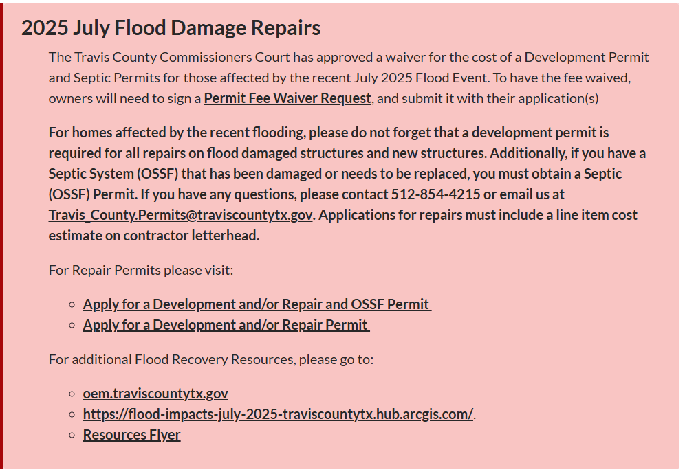 2025 July Flood Damage Repairs
