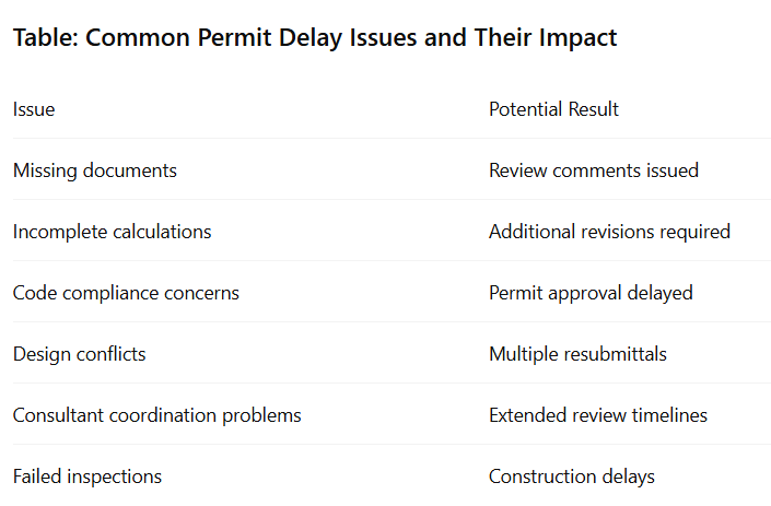 Table: Common Permit Delay Issues and Their Impact