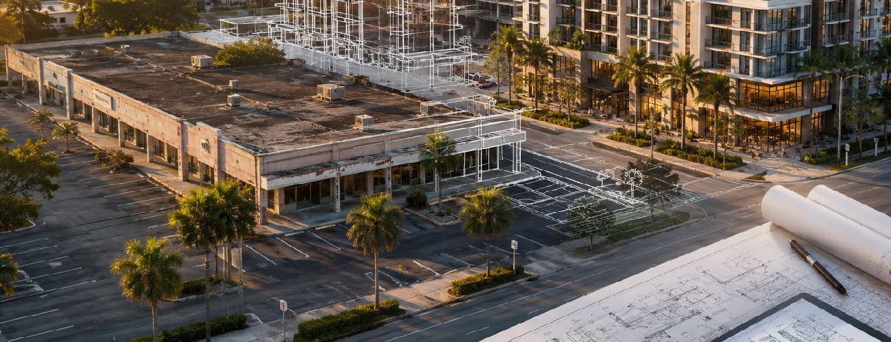 redevelopment of aging commercial parcels in Broward County